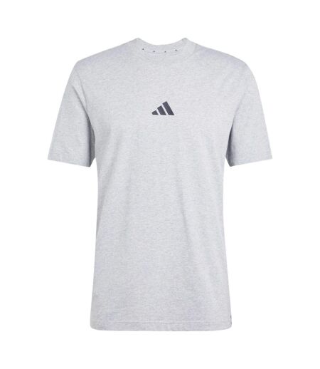 Mens Essentials Logo Single Jersey T-shirt Grey Black Adidas