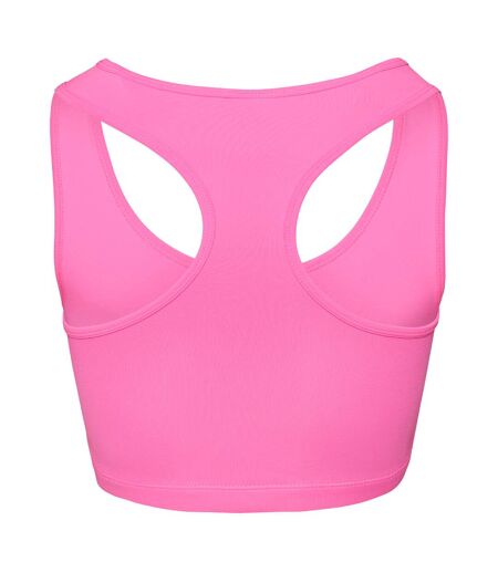 AWDis Just Cool Womens/Ladies Girlie Sports Crop Top (Electric Pink)