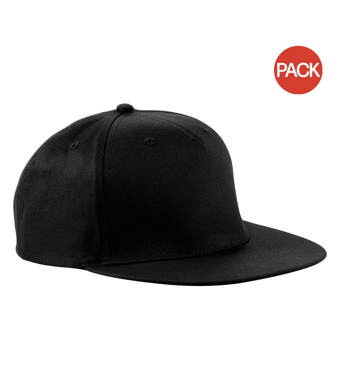 Lot de 2  casquettes rétro adulte noir Beechfield-1