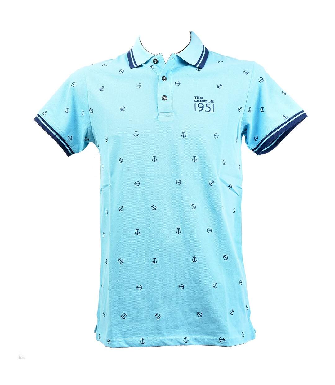 Polo homme TED LAPIDUS en Coton Confort et Qualité PEIO Turquoise-1