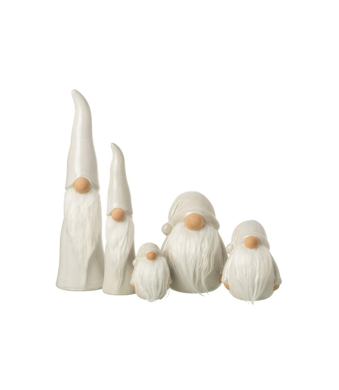 Statuette Lutin Chapeau Pointu 40cm Gris Clair-3