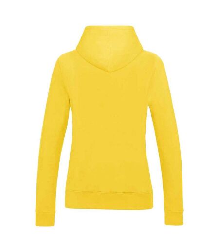 Sweat À Capuche College Femme Jaune Awdis