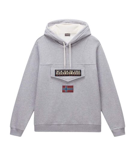 Mens Burgee Regular Hoodie Grey Melange Napapijri