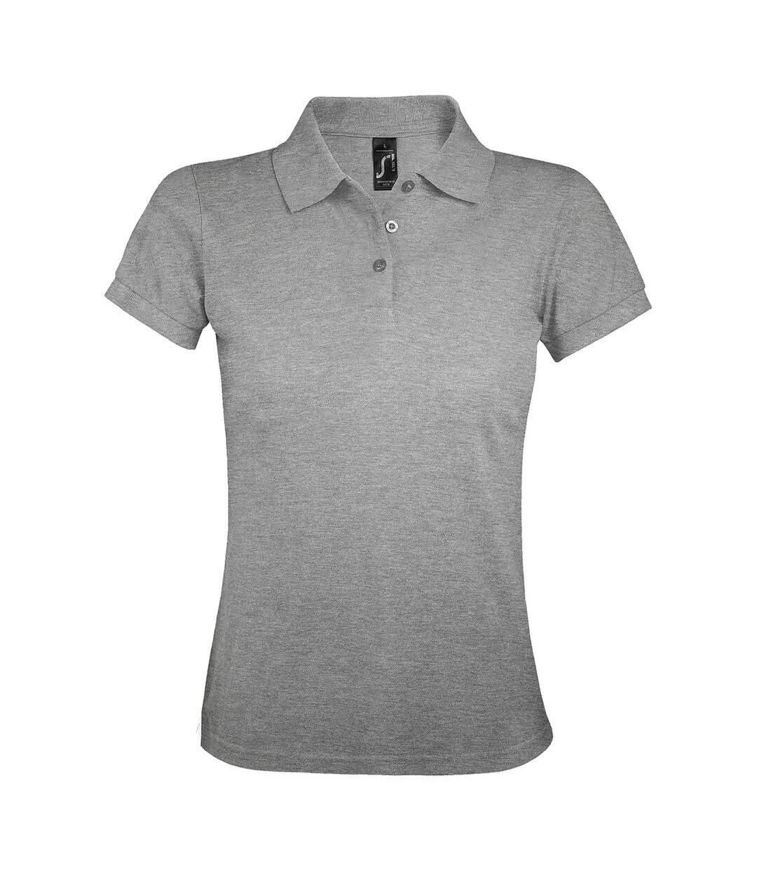 Polo manches courtes prime femme gris chiné SOLS