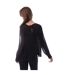 Womens/ladies Ipuna Pleated Chiffon Blouse Black Boss-2