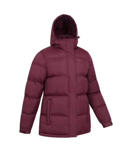 Womens/ladies waterproof padded jacket burgundy Mountain Warehouse