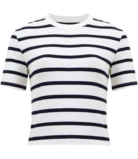 T-shirt Motif/style À Rayures Femme Blanc Bleu Marine French Connection