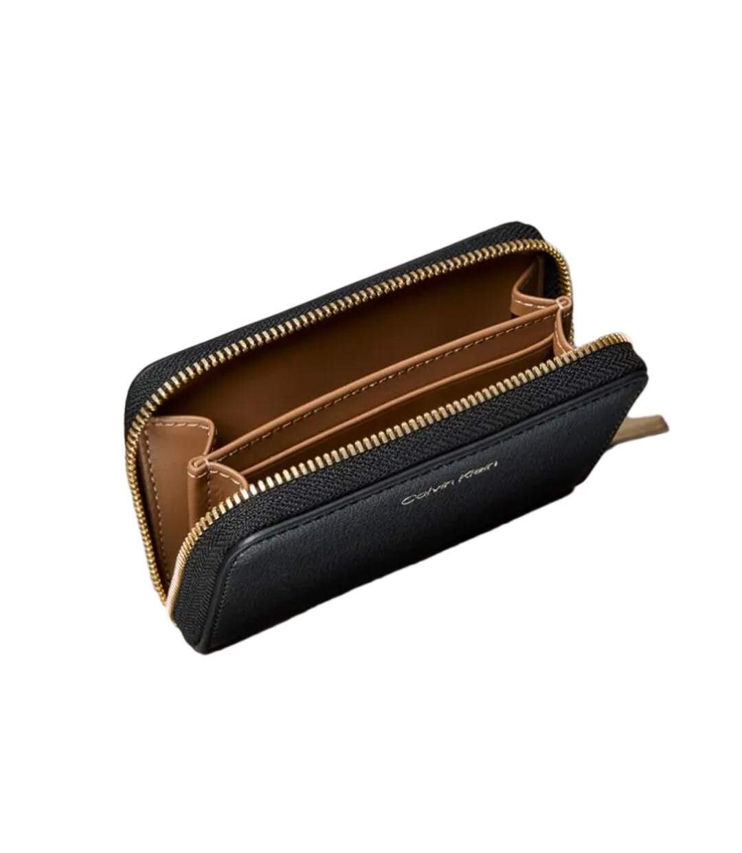 Portefeuille noir femme calvin klein jeans foil-2