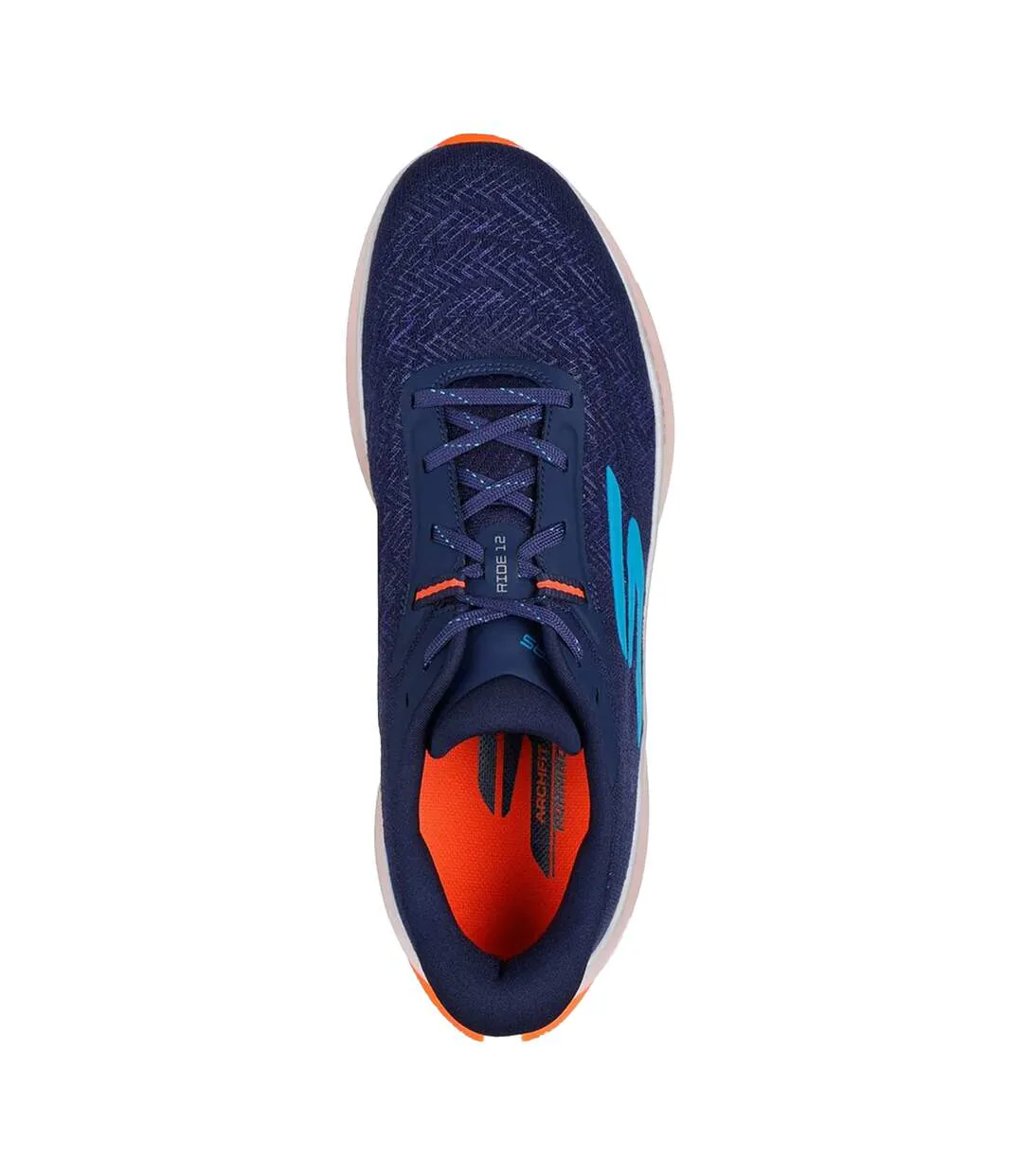 Mens Go Run Ride 12 Trainers Navy Orange Skechers-4