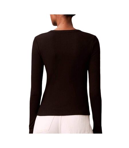 T-Shirt manches longues noir femme calvin klein jeans label