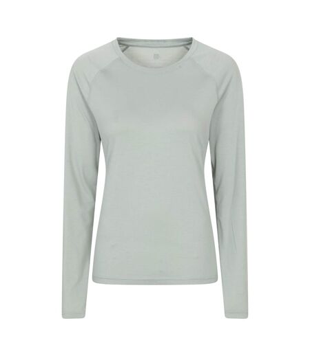 Womens/ladies Quick Dry Long-sleeved Top Light Khaki Mountain Warehouse