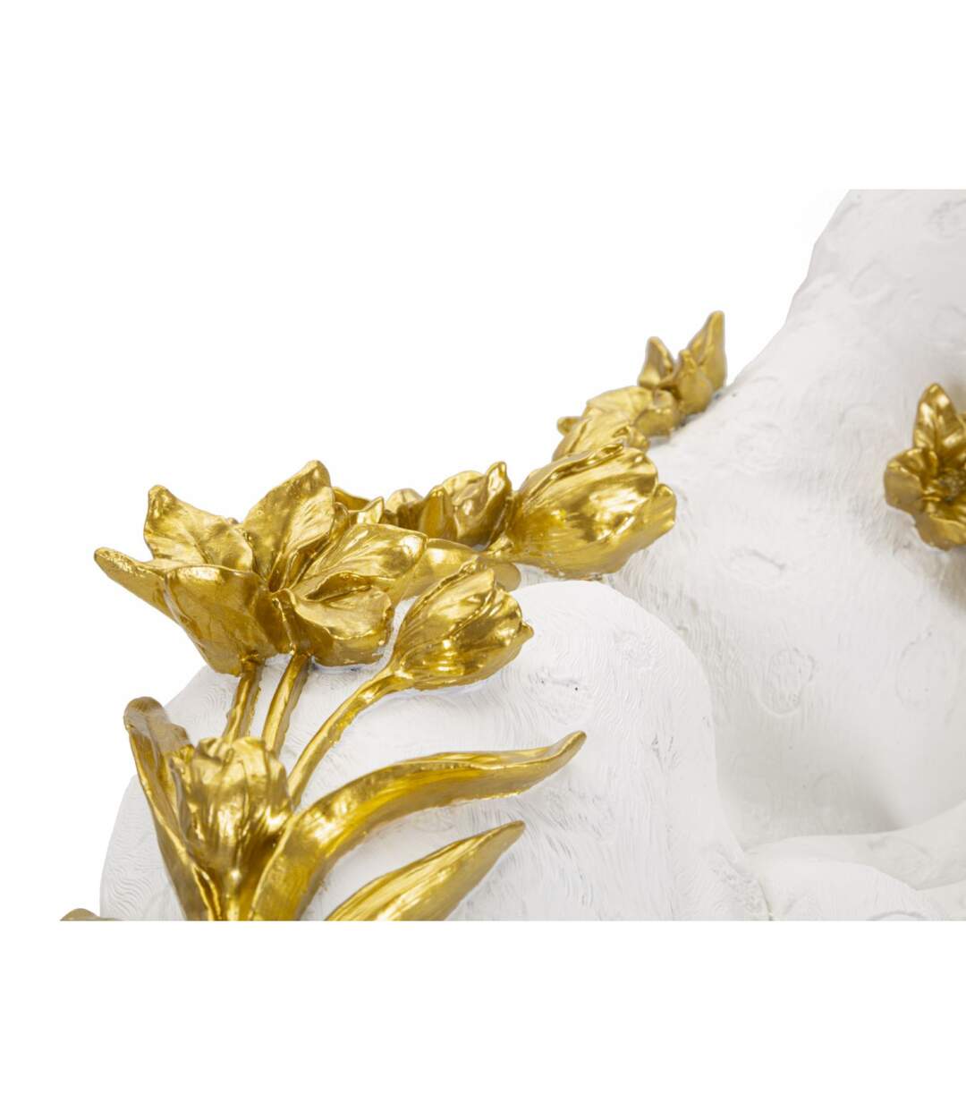 Statue Déco en Résine Léopard Couché 53cm Blanc-2