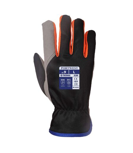 Unisex adult a280 winter gloves xl black/orange Portwest