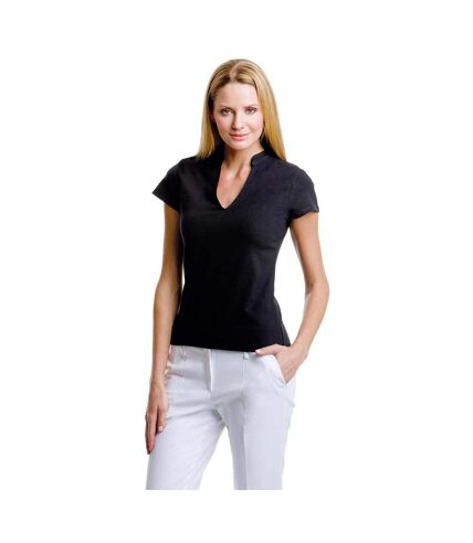 Kustom Kit - T-shirt à manches courtes et col mandarin - Femme (Noir) - UTBC638