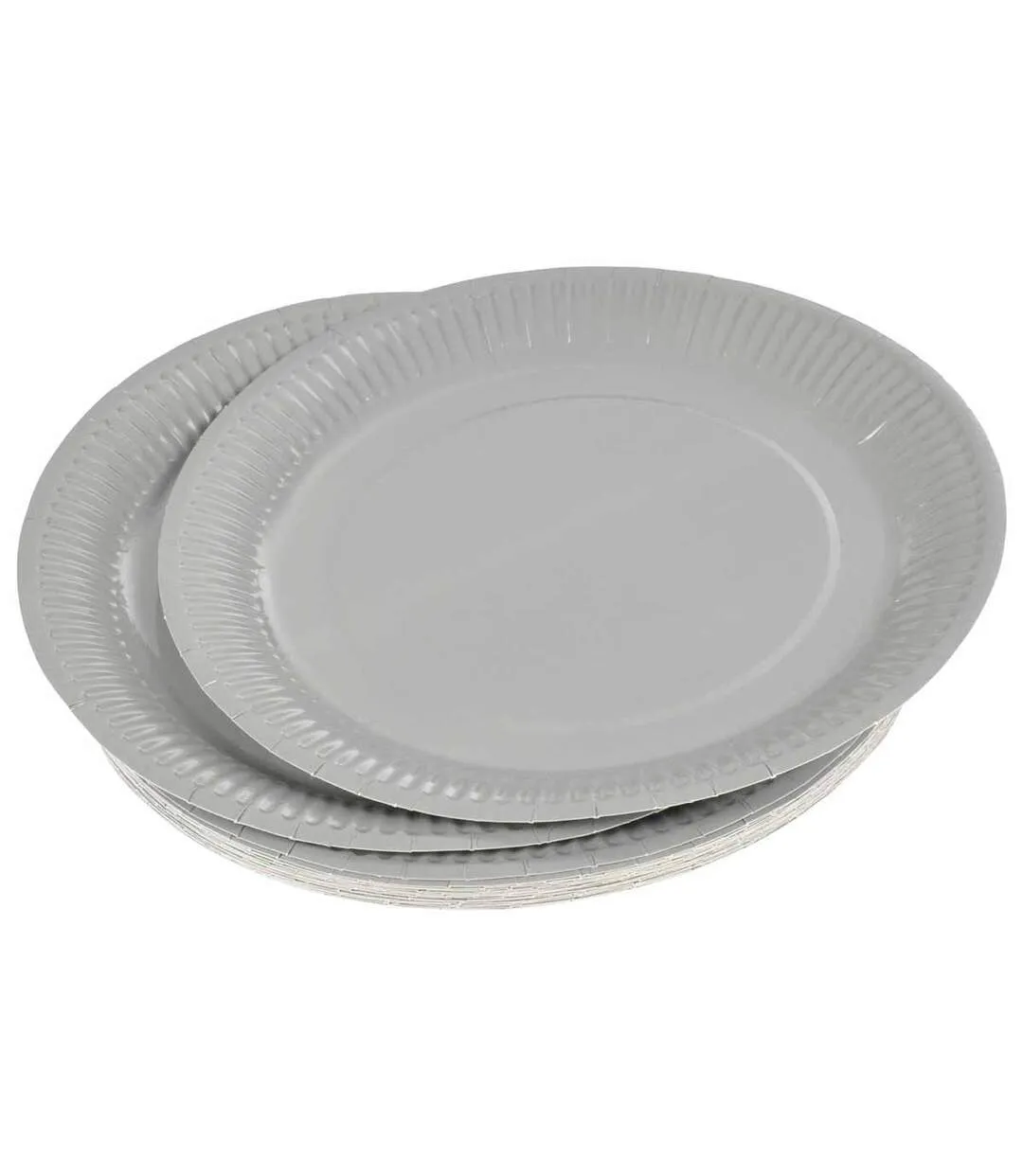 Lot de 20 Assiettes en Carton Vitamine 23cm Gris-1
