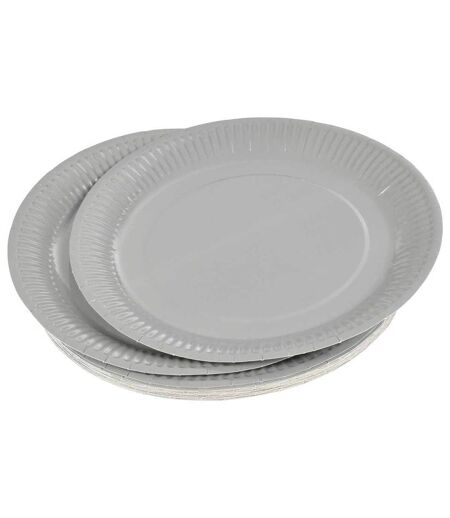 Lot de 20 Assiettes en Carton Vitamine 23cm Gris