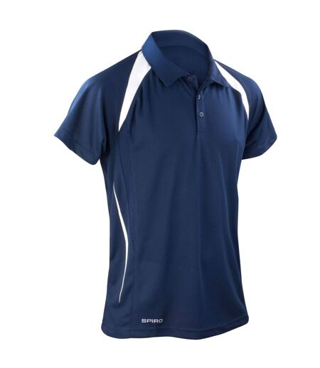 Polo Homme Esprit D'équipe Bleu Marine Blanc Spiro
