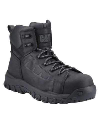 Mens Threshold Rebound Grain Leather Composite Toecap Safety Boots Black Caterpillar