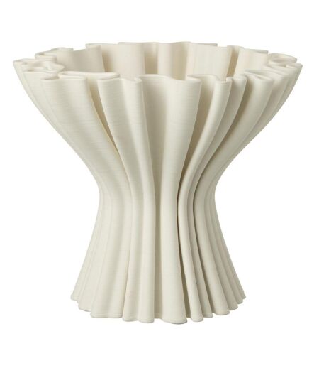 Vase Design en Porcelaine Impression 3D 25cm Blanc