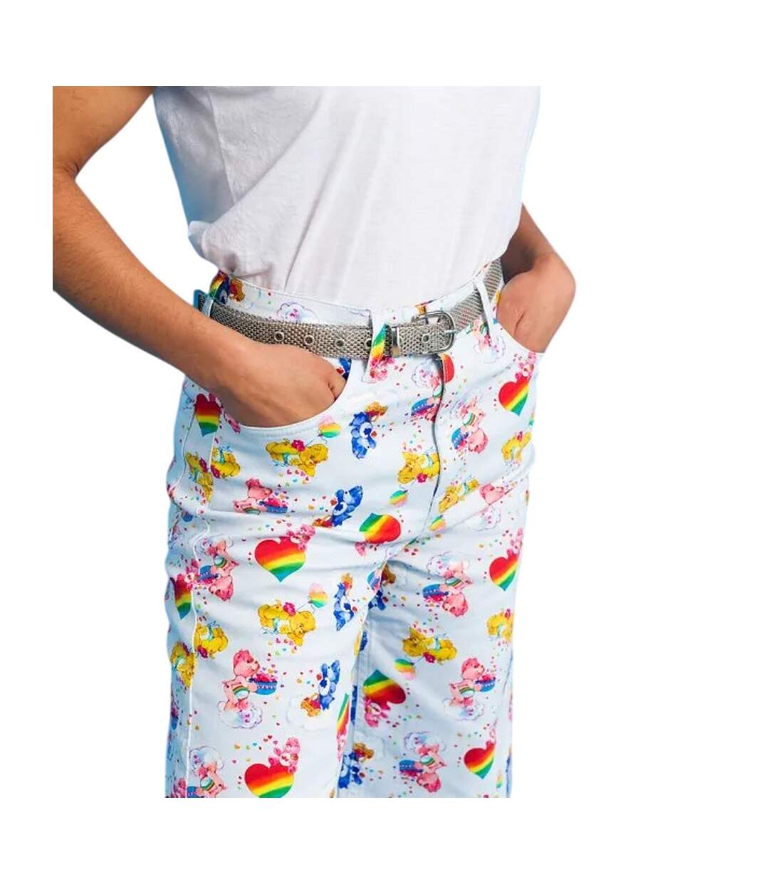 Jean Motif/style Imprimé Intégral Femme Blanc Blanc Cassé Care Bears-4