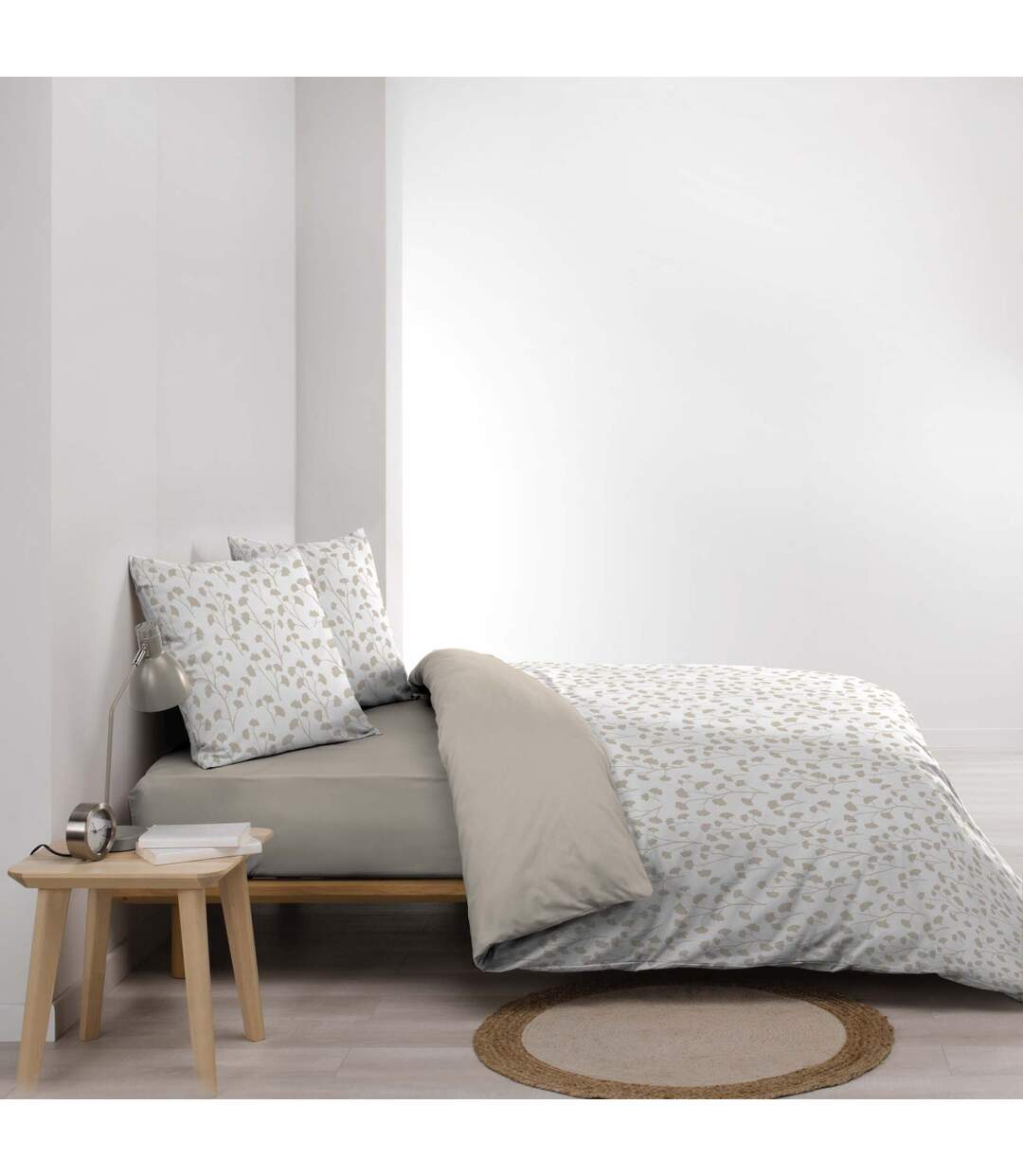 Parure de Lit 3 Pièces Violette 240x220cm Naturel-3
