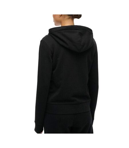 Sweat zippée noir femme superdry plain zip hood