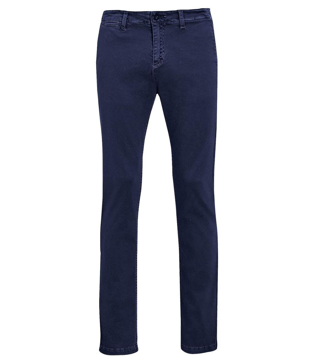 pantalon toile chino stretch homme - 01424 L33 - bleu marine