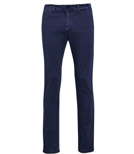 pantalon toile chino stretch homme - 02120 L35 - bleu marine
