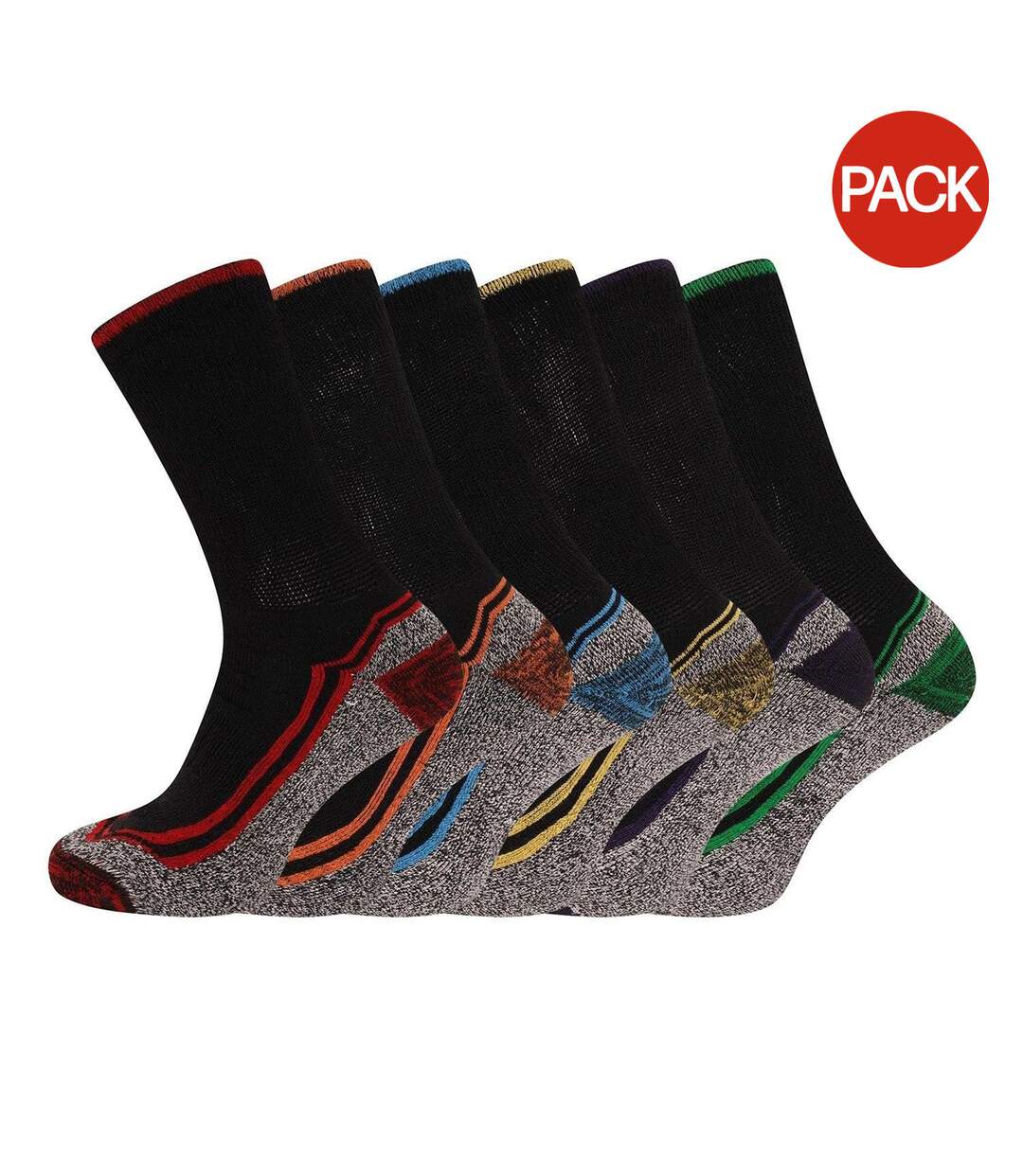 Pack Of 6  Mens Socks  Multicoloured Soxy-1