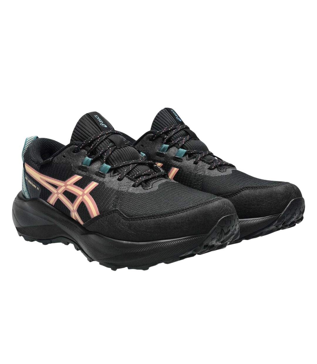 Womens/ladies Gel Venture 11 Trainers Black Pink Asics-1