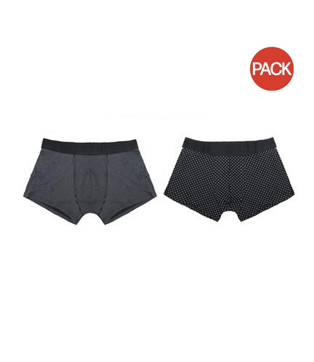 Pack of 2  Mens bamboo rich spotted boxer shorts  black Wolf & Harte