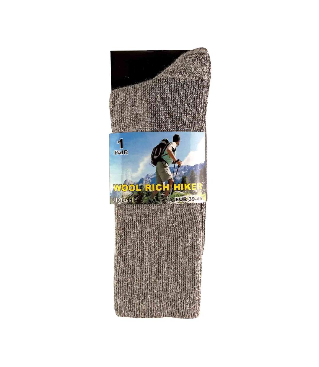 2 Pack Mens Cushioned Heel & Toe Thermal Wool Hiking Socks-2