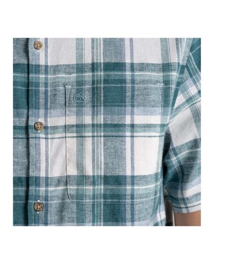 Chemise Manches Courtes Motif/style À Carreaux Hila Homme Bleu Sarcelle À Carreaux Craghoppers