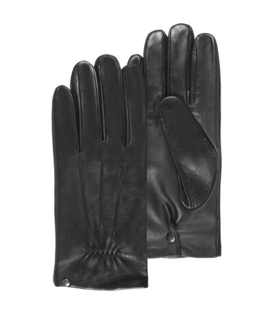 Isotoner Gants homme tactiles en cuir d'agneau - doublés soie