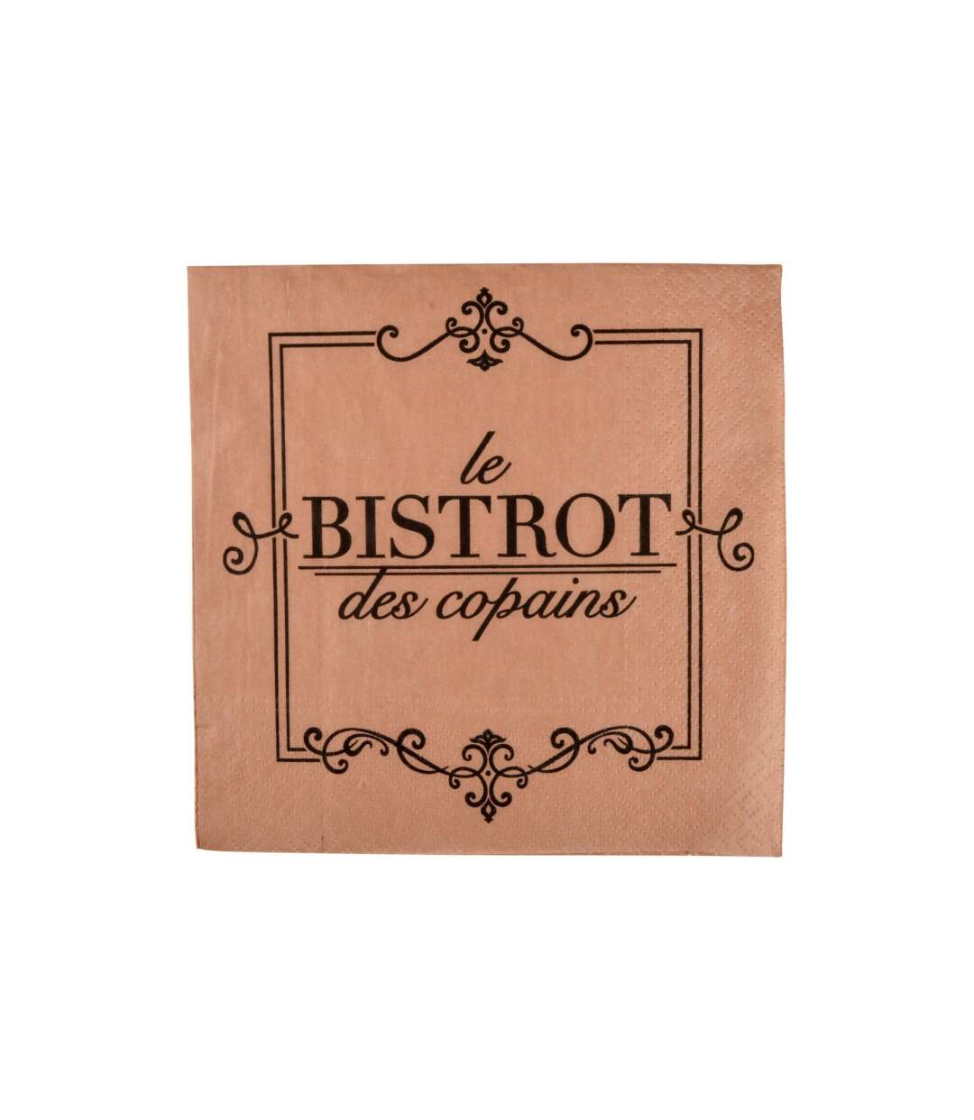 Lot de 20 Serviettes en Papier Bistrot 33x33cm Naturel-1