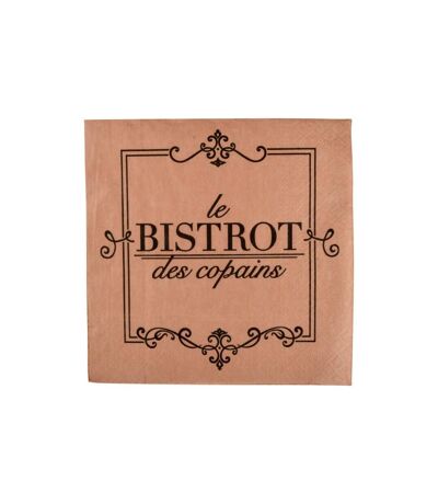 Lot de 20 Serviettes en Papier Bistrot 33x33cm Naturel