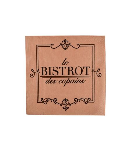 Lot de 20 Serviettes en Papier Bistrot 33x33cm Naturel