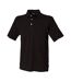 Henbury Mens Classic Cotton Pique Heavy Polo Shirt (Black) - UTPC6198