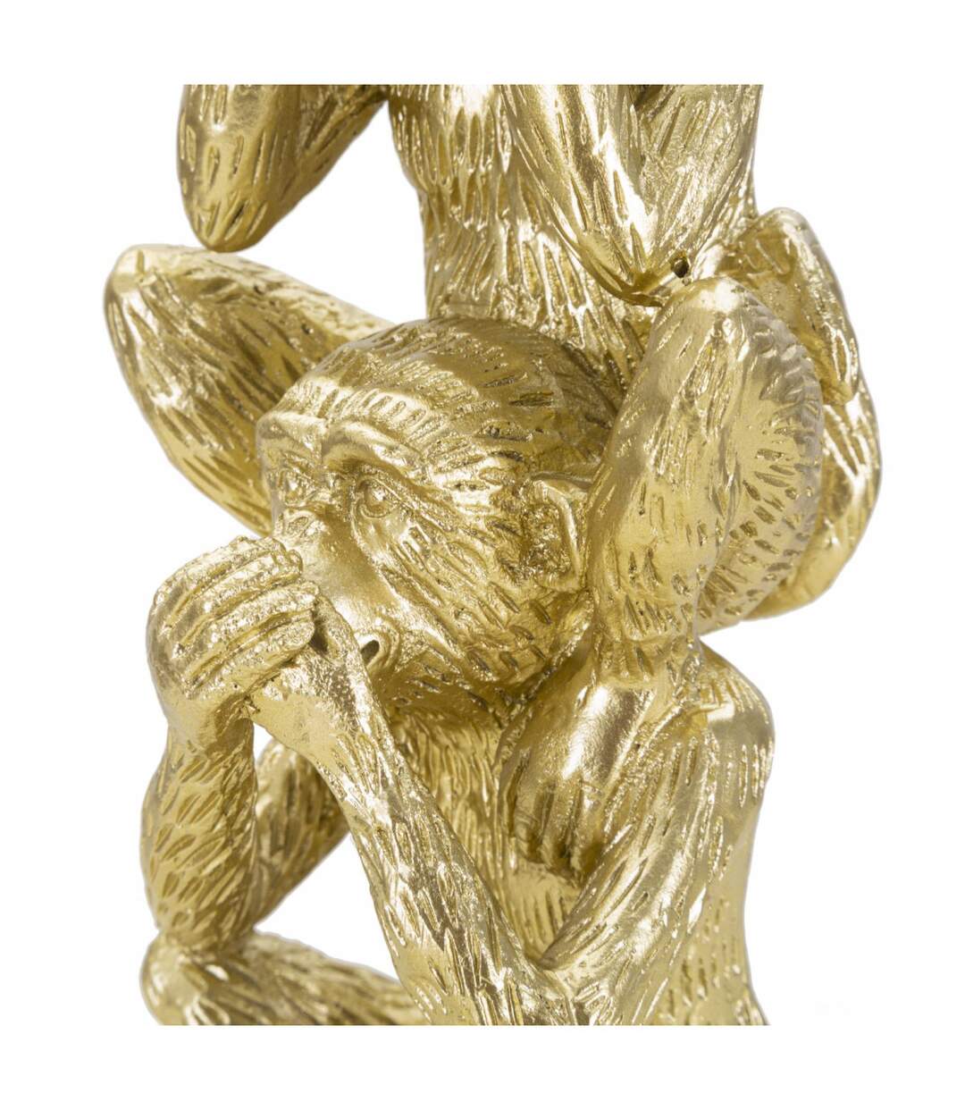 Statuette Déco Pyramide 3 Singes 30cm Or-4