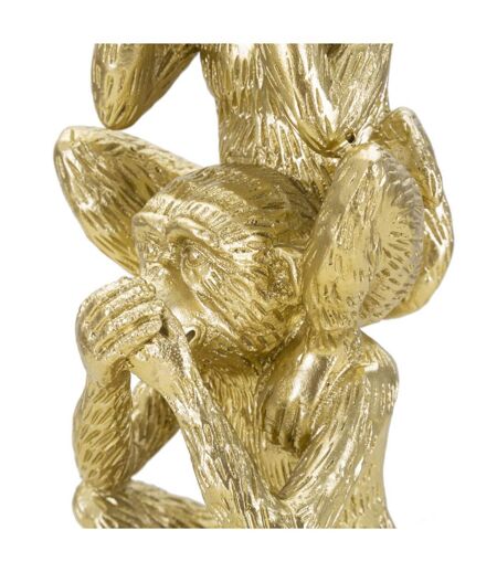 Statuette Déco Pyramide 3 Singes 30cm Or