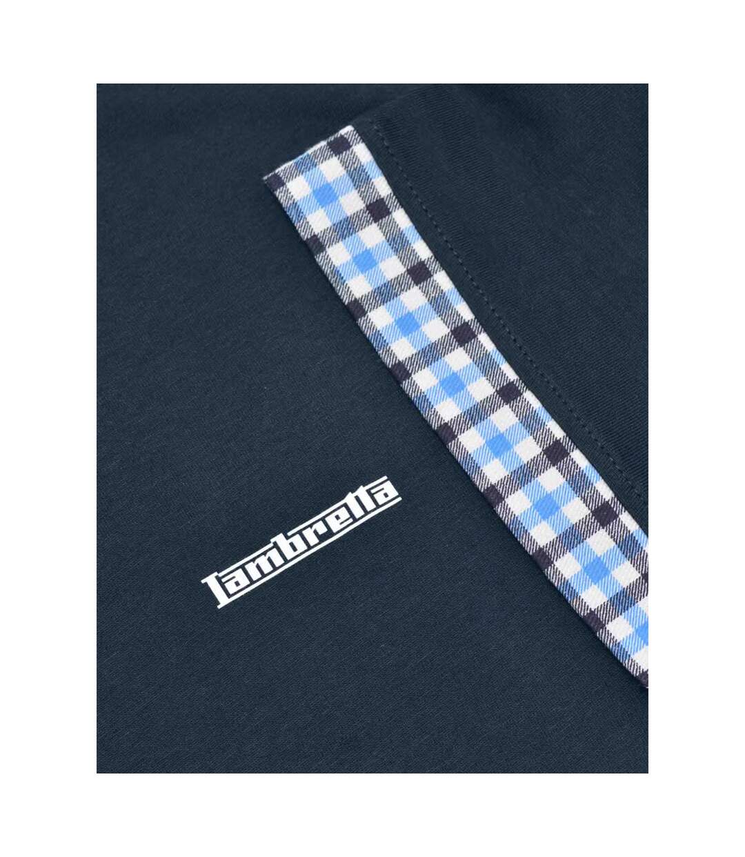 Polo Motif/style À Carreaux Homme Bleu Marine Lambretta-3