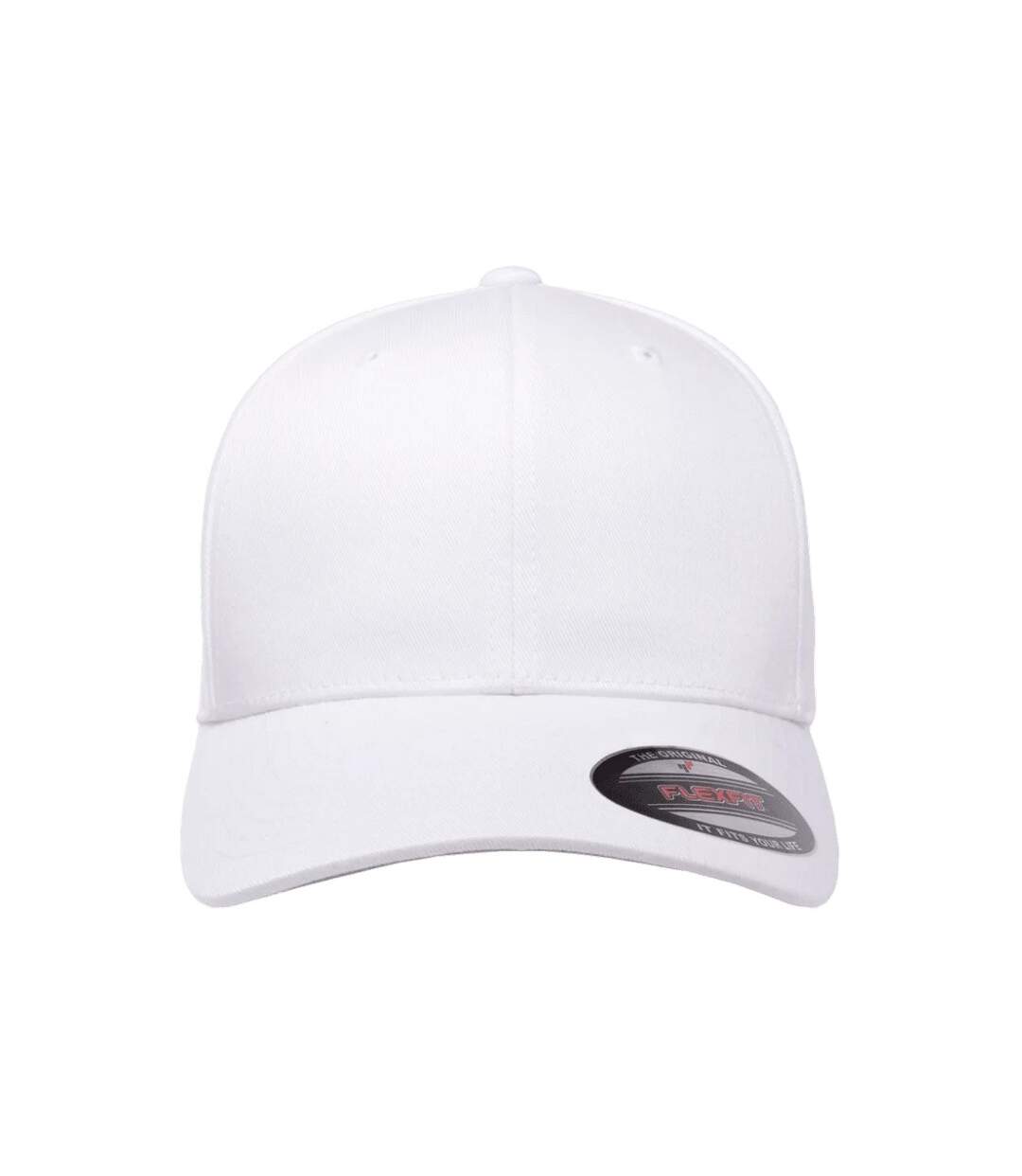 Childrens/kids Wooly Combed Baseball Cap White Flexfit-1
