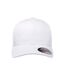 Childrens/kids Wooly Combed Baseball Cap White Flexfit-1