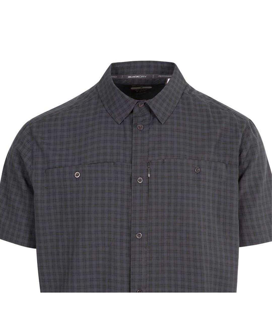 Chemise Manches Courtes Motif/style À Carreaux Gilcrux Homme Gris Foncé À Carreaux Trespass-3