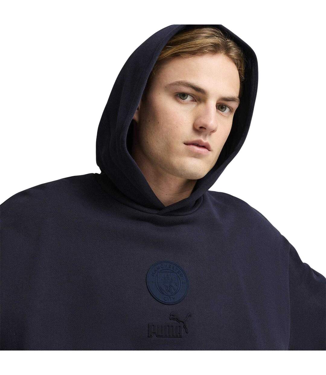 Mens Manchester City Fc Cotton Blend Hoodie New French Navy Puma-4
