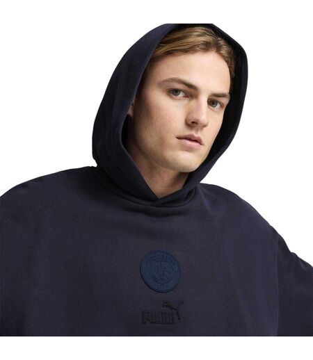 Mens Manchester City Fc Cotton Blend Hoodie New French Navy Puma