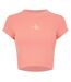 Womens/ladies Mono Ribbed Crop T-shirt Powder Calvin Klein-1