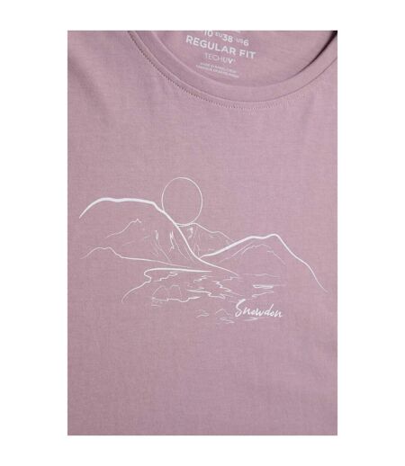 T-shirt À Manches Courtes Et Coupe Décontractée Imprimé Graphique Snowdon Pour Femme Rose Mountain Warehouse