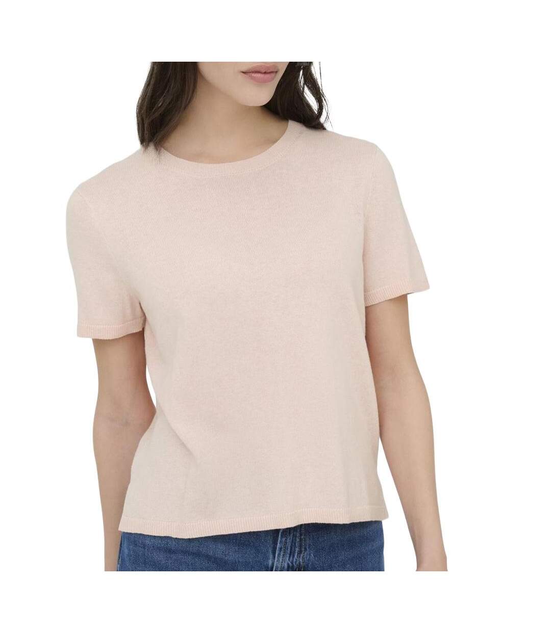 T-Shirt rose clair femme jdy bodil-1