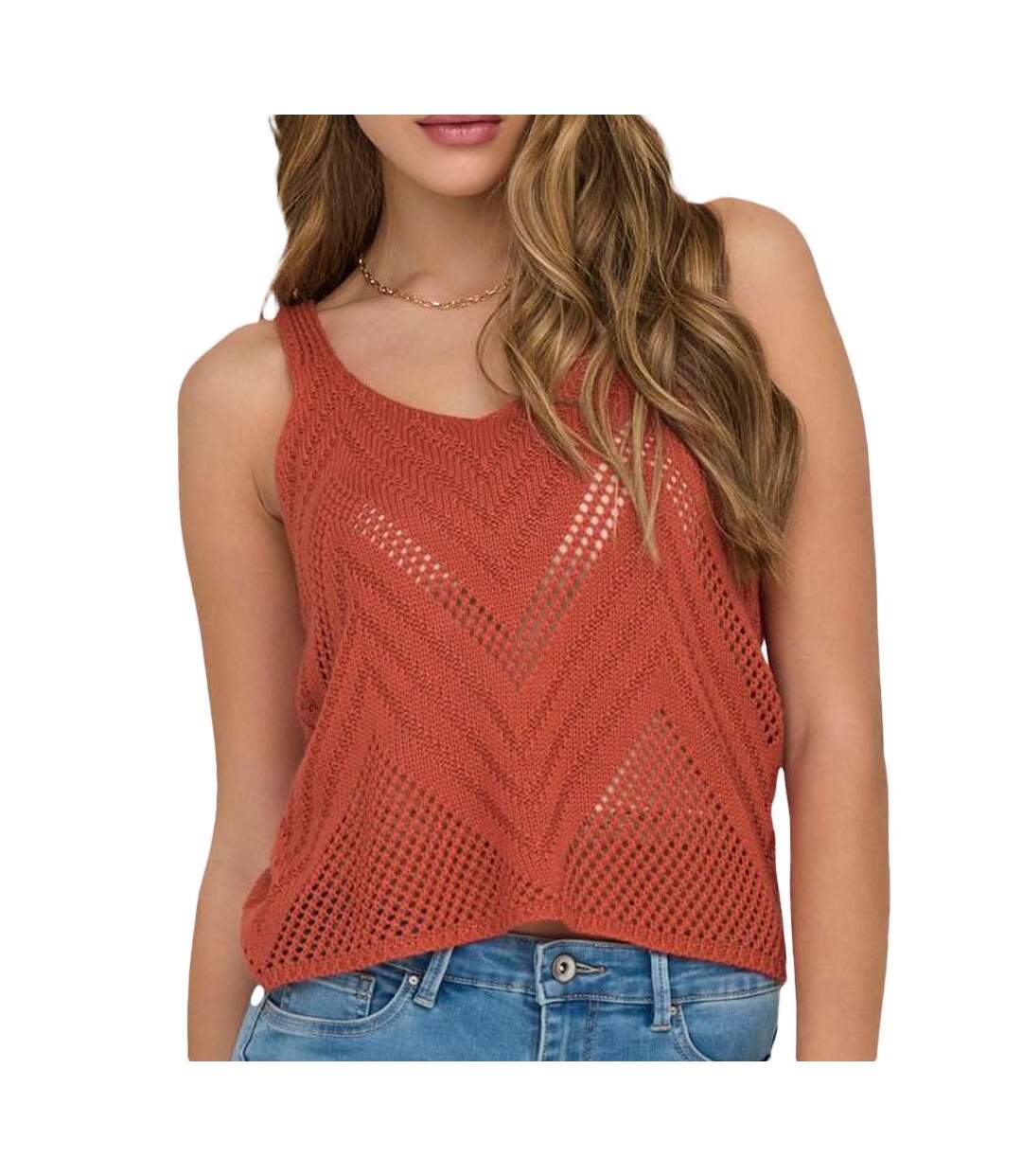 Top Crochet Terracotta Femme Jdy 15226348 - XS-1